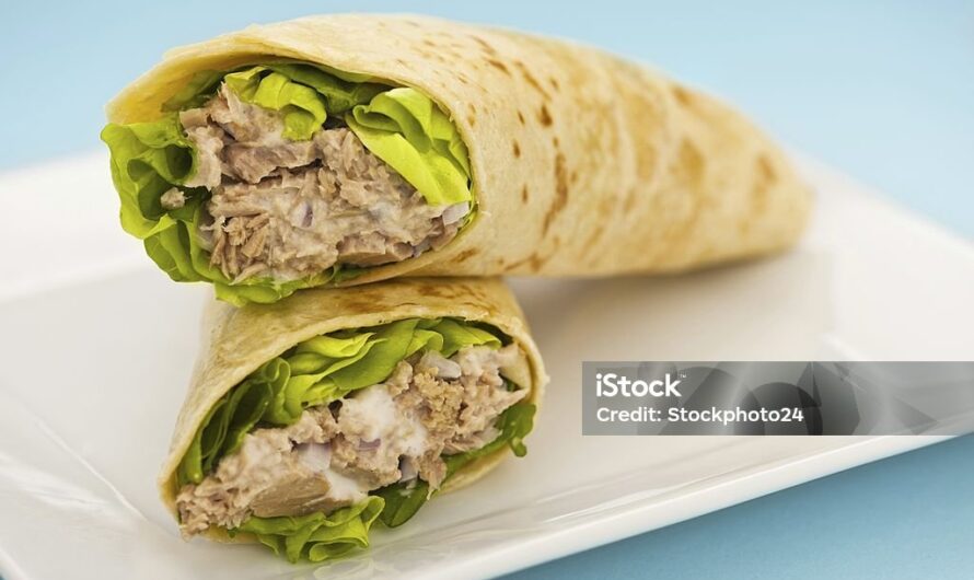 No Mayo Tuna Avocado Wrap