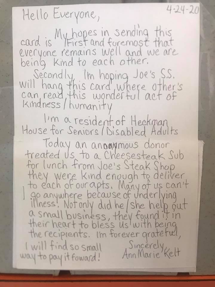 joe's steak shop anonymous donor phillipsburg nj