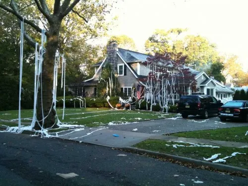 80s Halloween toilet papered house