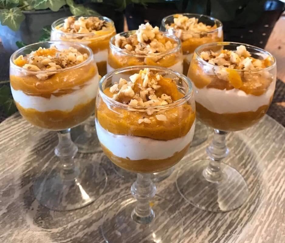 kabocha parfait, squash parfait, pumpkin parfait