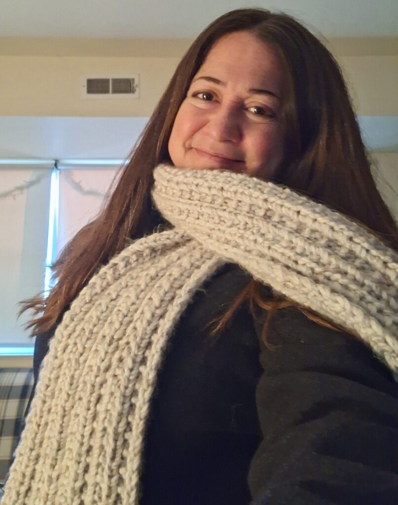 Ribbed Scarf oatmeal gray